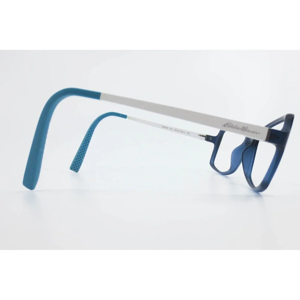 Eddie Bauer EB32216 NV Navy Blue White Rectangle Eyeglasses Frames 52-16-135